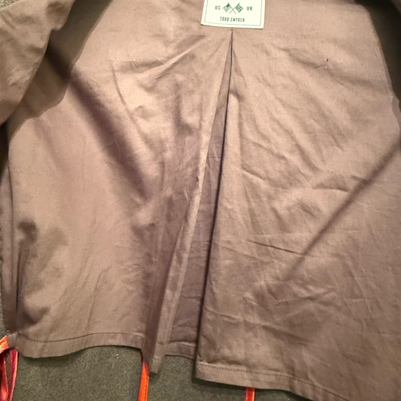 Todd Snyder Olive Military Coat with Gold Buttons & shearling Collar - Picture 13 of 16